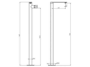 ALINE 49595 - Floor standing stainless steel washbasin mixer without waste by Rubinetterie Frattini - view 3
